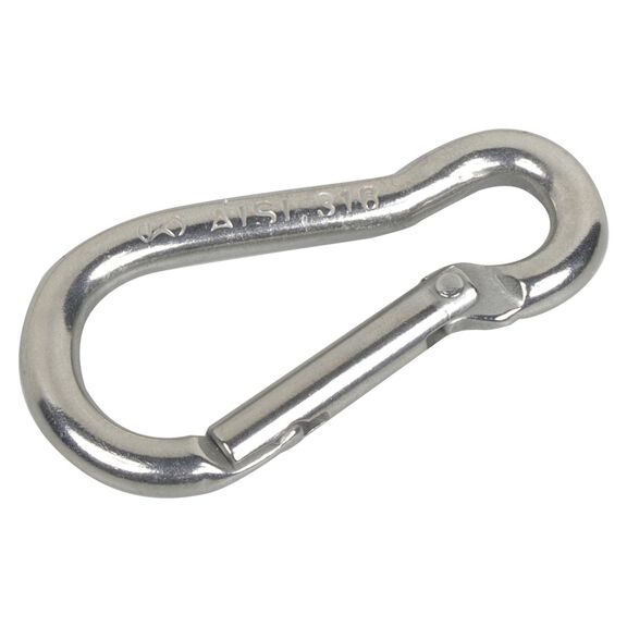 2"L Stainless Steel Carabiner without Eye, 264lb. MWL image number 0