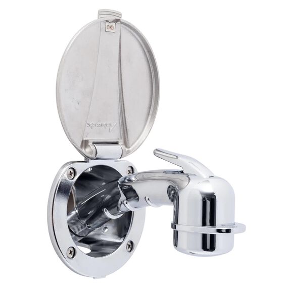 Recessed Shower Chrome Cup with Stainless Steel Lid, Small Chrome Sprayer, 10' White Rubber Hose image number 1