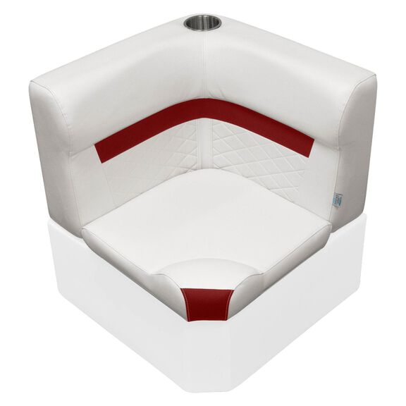 Wise DLX133-1906 DLX Series Pontoon Corner Cushion Set - White / Crimson Red image number 0