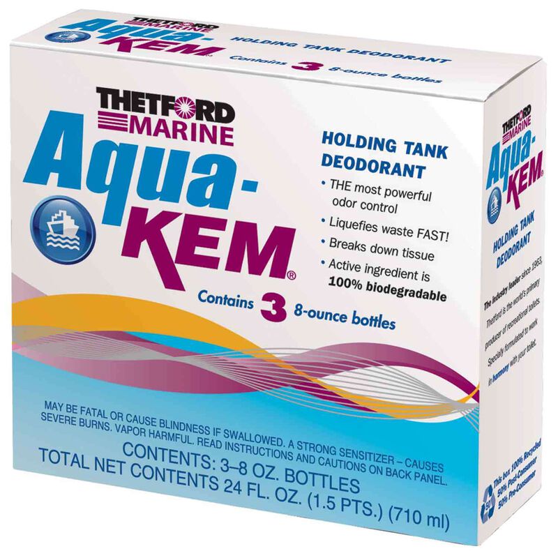 THETFORD AquaKem Holding Tank Treatment, 8 oz. Bottles, 3Pack West