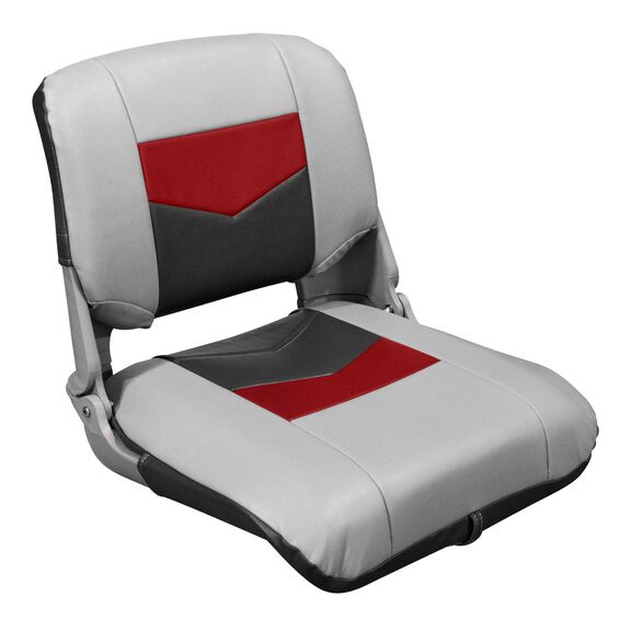 3309-1881 Pro Angler Tour Series Fold Down Boat Seat, Marble / Regal Red / Charcoal image number 0