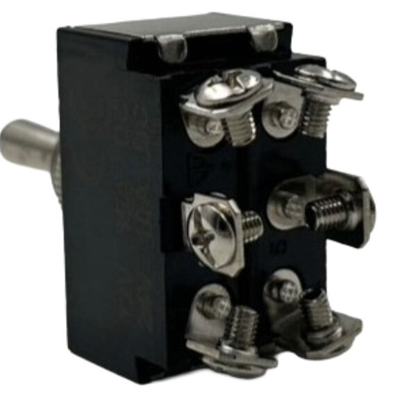 Chrome Plated Toggle Switch, On/Off/On, DPDT image number 1