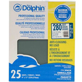 Pro Grade Sandpaper Sheets, 280 Grit, 25-Pack