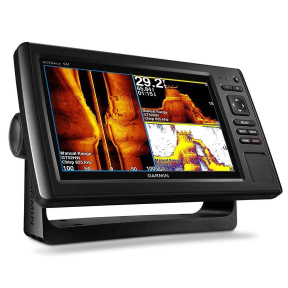 echoMAP&trade; CHIRP 93sv Fishfinder/Chartplotter Combo with ClearV&uuml;/SideV&uuml; Transducer and LakeV&uuml; Inland Charts image number 1