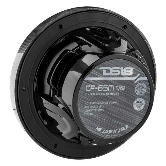 HYDRO 6.5" 2-Way Marine Speakers with Integrated RGB LED Lights, 375 Watts, Black Carbon Fiber image number 4