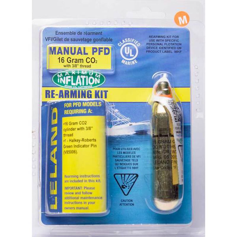 Inflatable Life Jacket Rearming Kit, Manual, 16 g., 3/8" Threaded image number 0