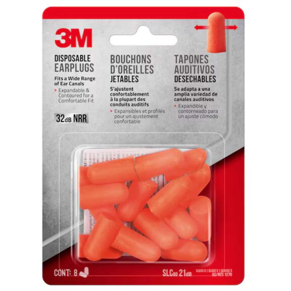 Disposable Earplugs, 92077H8-DC, 8 pairs/pack image number 0