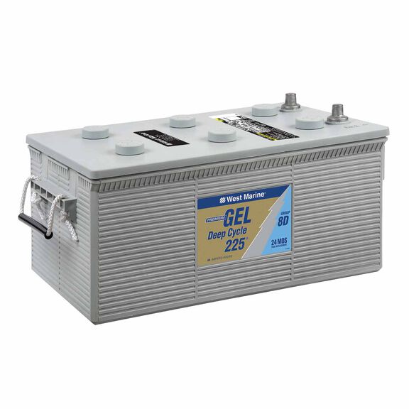 Group 8D Deep Cycle Marine Gel Battery, 225 Amp Hours, 1150 Cold Cranking Amps, 1470 Marine Cranking Amps, 475 Reserve Minutes image number 1