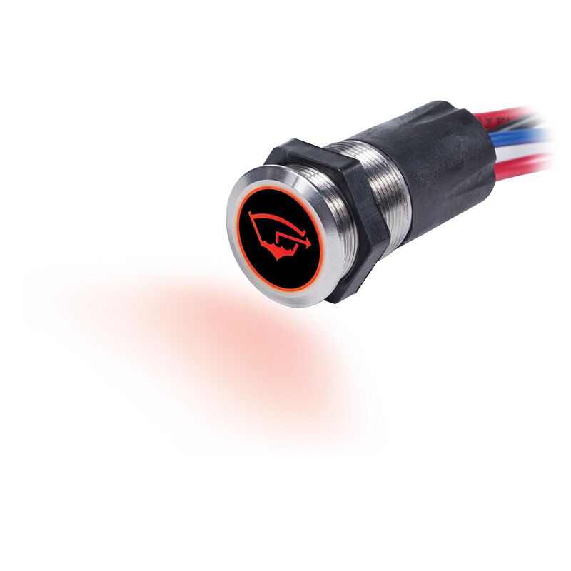 15A Blue/Red Backlit Push Button Switch, Off/Momentary On image number 1