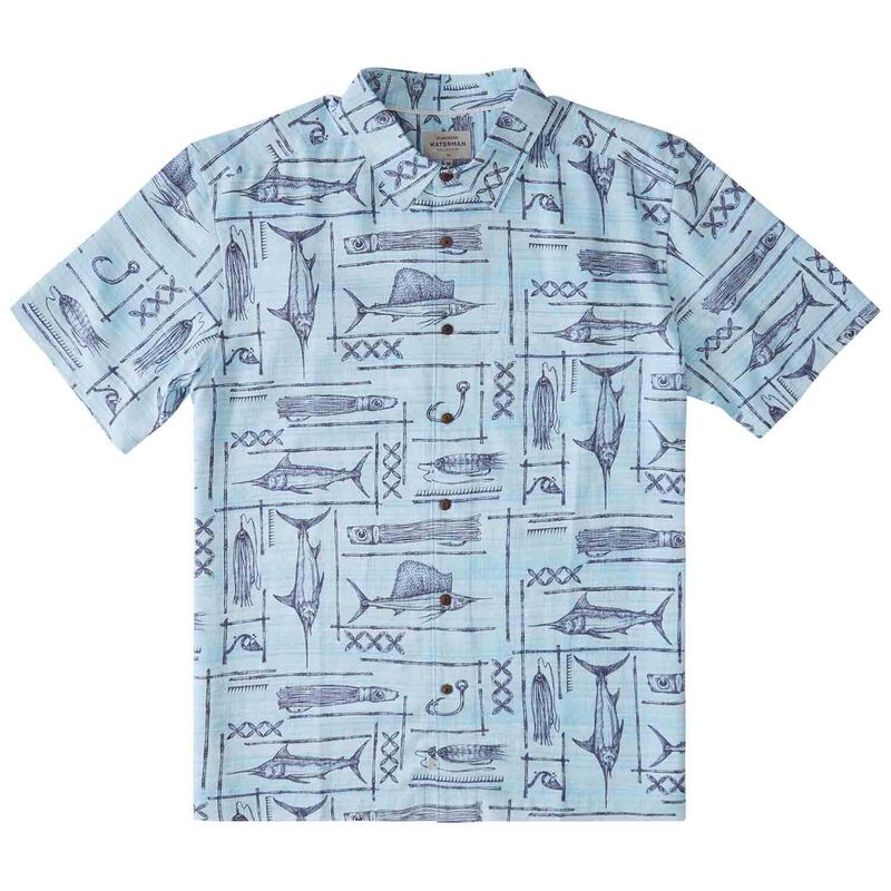 Men's Blue Water Fish Shirt image number null
