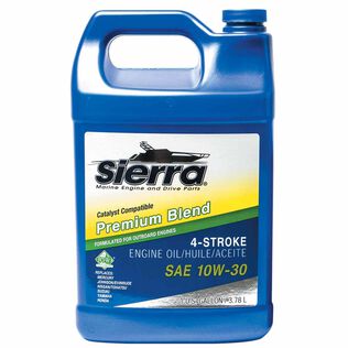 Sierra 10W-30 4 Stroke Conventional Marine Engine Oil, Catalyst Compatible, 1 Gallon