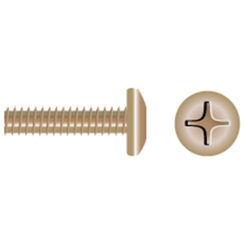 #10 X 3/4" Silicon Bronze Phillips Pan-Head Machine Screws, 100-Pack image number 0