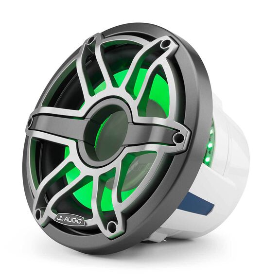 M6-10W-S-GmTi-i-4 10" Marine Subwoofer Driver, Gunmetal and Titanium Sport Grille with RGB LED Lighting image number 1