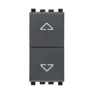 Vimar Eikon Two Interlocked Push Buttons 1P NO+NO 10A with Directional Arrows, Grey