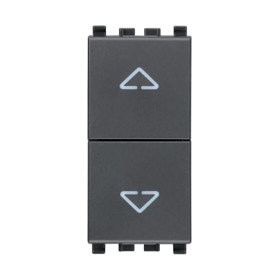 Vimar Eikon Two Interlocked Push Buttons 1P NO+NO 10A with Directional Arrows, Grey image number 0