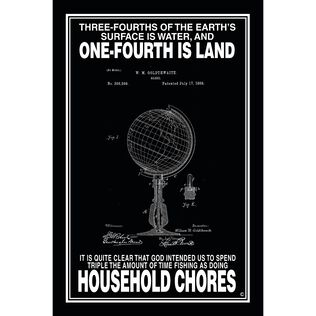 Three-Fourths of the Earth's Surface is Water Poster, Black