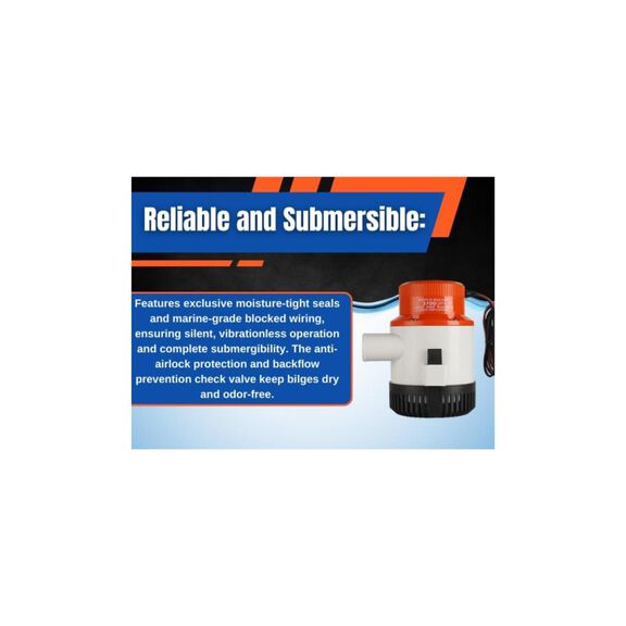 SEAFLO 01-Series 3700 GPH 24V Bilge Pump image number 3