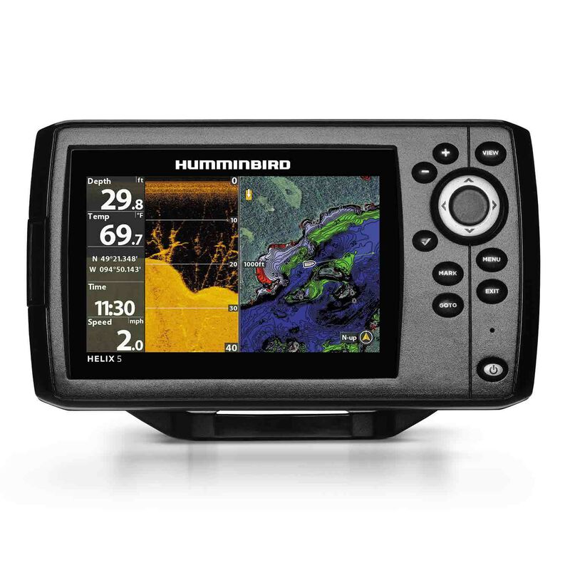 Helix 5 Chirp DI GPS G2 Fishfinder/Chartplotter Combo with Transom Mount Transducer and UniMap Charts image number 0