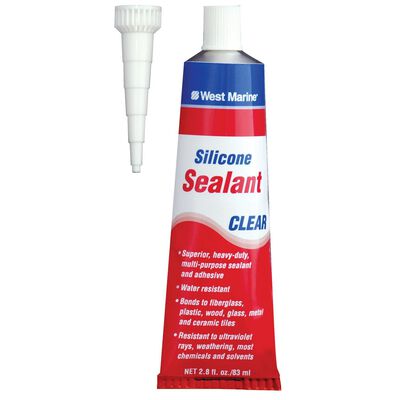 Marine Silicone Sealant, Clear, 2.8 oz. Tube