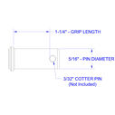 Stainless Steel Clevis Pin, 5/16" Dia. X 1 1/4" Grip Length image number 1