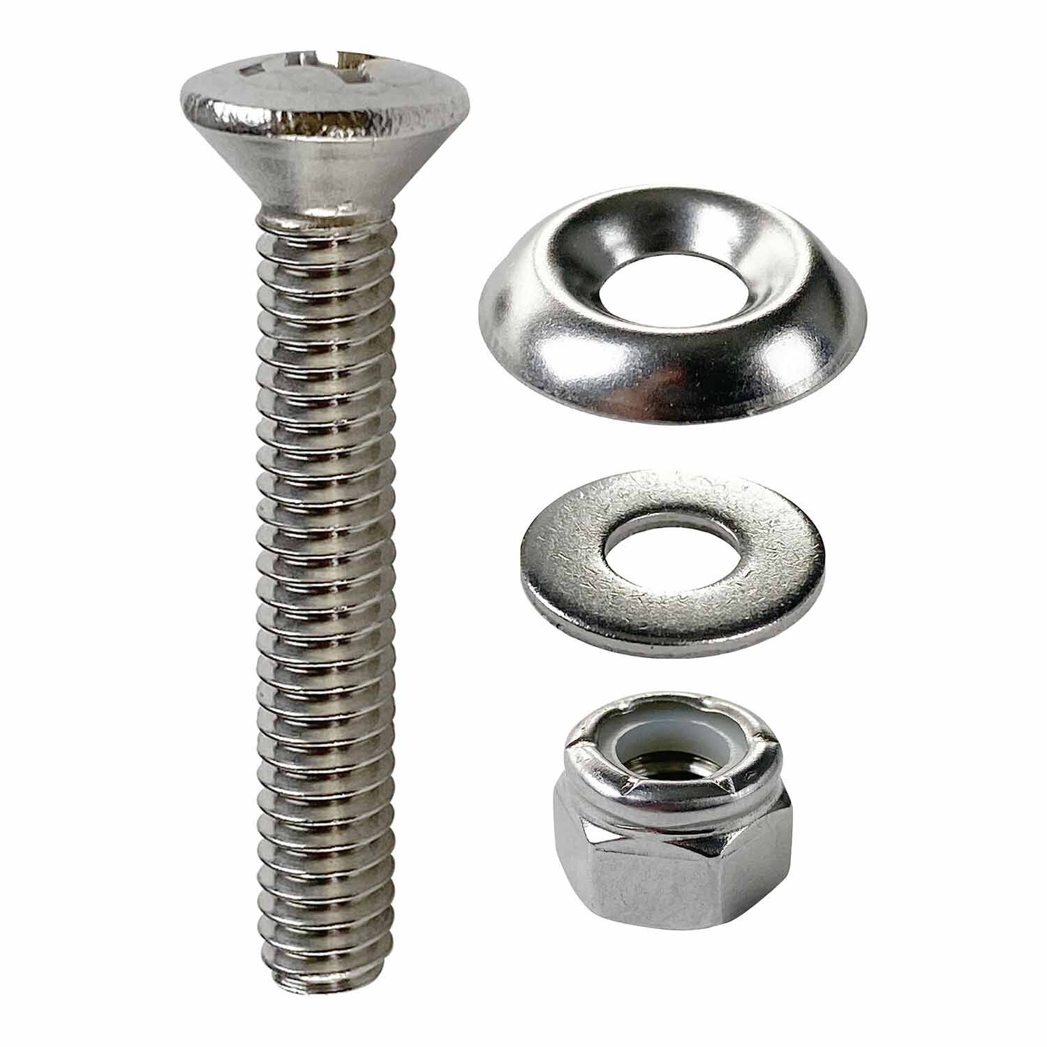 Phillips Oval Head Machine Screws, 16 Piece, Stainless Steel