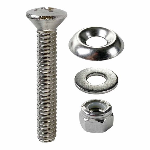 Phillips Oval Head Machine Screws, 16 Piece, Stainless Steel image number 0