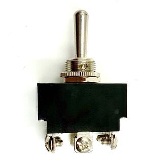 Chrome Plated Toggle Switch, (On)/Off/(On), DPDT