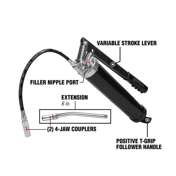 Workforce Pro Heavy-Duty Lever Action Grease Gun image number 2