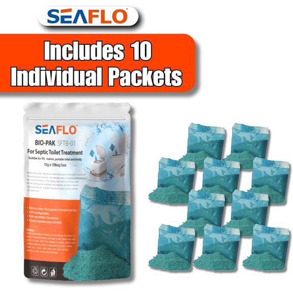 SEAFLO Bio-Pak RV Marine Holding Tank Deodorizer Drop-In Packets Pine Scent image number 1