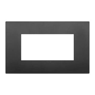 Vimar Arke 4-Module Classic Cover Plate, Technopolymer, Black