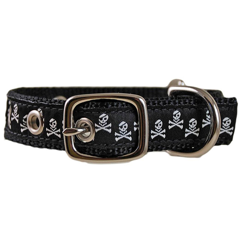Pirate Dog Collar, Black, XS image number null
