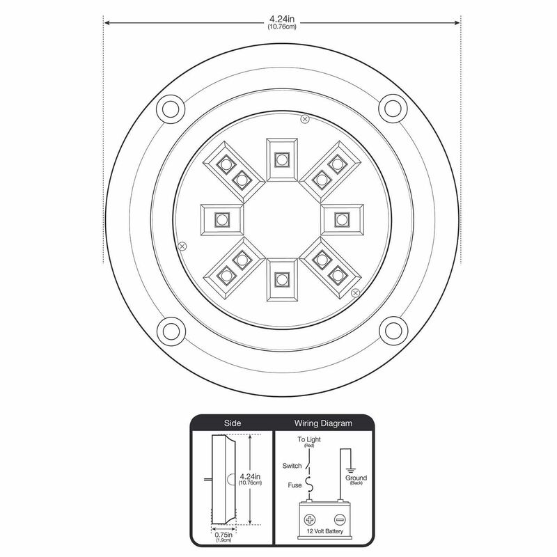 WEST MARINE Round 12 LED Underwater Light with Bronze Housing, Blue
