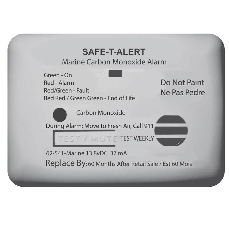 MTI INDUSTRIES Safe-T-Alert Carbon Monoxide Alarm, 12V DC, Surface