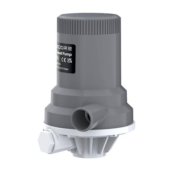 COMMODORE 1600 GPH Dual Port Livewell/Baitwell Pump, 12V image number 0
