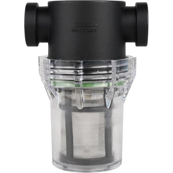 SEAFLO 1/2" In-Line Strainer 100 Mesh Stainless Steel Screen Clear Bowl image number 0