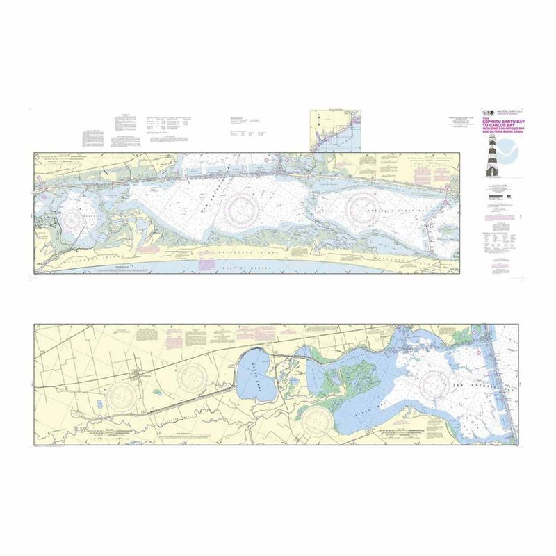 NOAA Recreational Waterproof Chart Intracoastal Waterway Espiritu