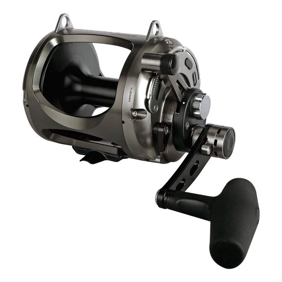 OKUMA Makaira Gun Smoke 50 Wide 2-Speed Conventional Reel OKUMA Makaira Gun Smoke 50 Wide 2-Speed Conventional Reel