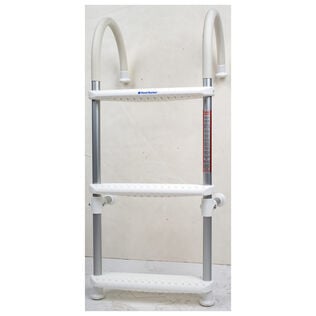 3-Step Gunwale-Mount Boarding Ladder, 7" Hook, White Steps