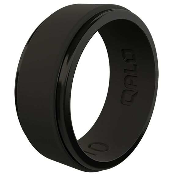 Men's Step Edge Polished Silicone Ring, Size 09 image number 0