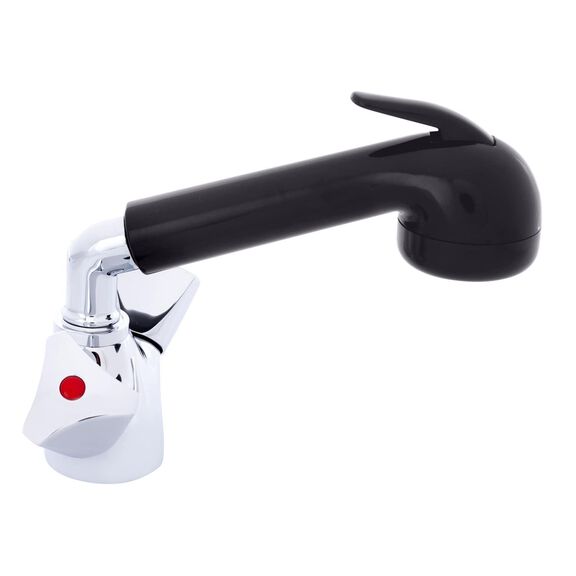 Trinidad Head/Shower Combo Faucet Large Black Sprayer No Hook, 6' Black Rubber Hose Chrome/Black image number 2
