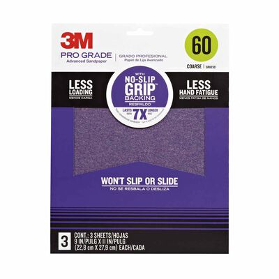 Pro Grade No-Slip Grip™ Advanced Sandpaper, 60 grit