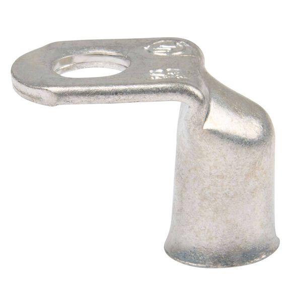 2/0 AWG 90 Degree Tinned Copper Lug, 3/8" Stud Size, 2-Pack image number 0