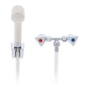 Trinidad 2H External Shower Mixer Small Warm White Sprayer, 10' White Rubber Hose Chrome/Warm White image number 2