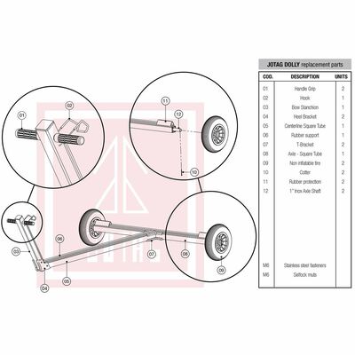 Replacement Parts for Optimist Class Sailboat Dolly