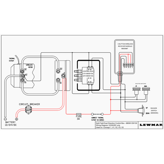 Windlass Contactor / Solenoids in Sealed Box - Dual Direction - 12V image number 4