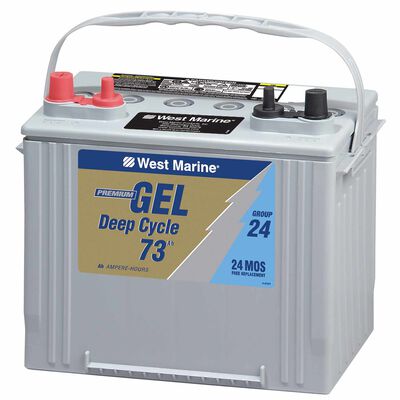 Group 24 Gel Deep Cycle Marine Gel Battery, 73 Amp Hours