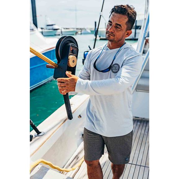 Men's Ocean Bound UPF Solid Hooded Shirt image number 6