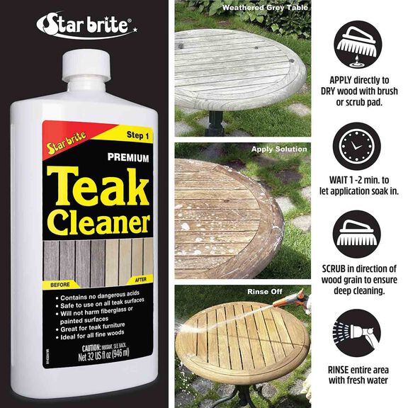 Premium Teak Cleaner Step 1, Quart image number 3