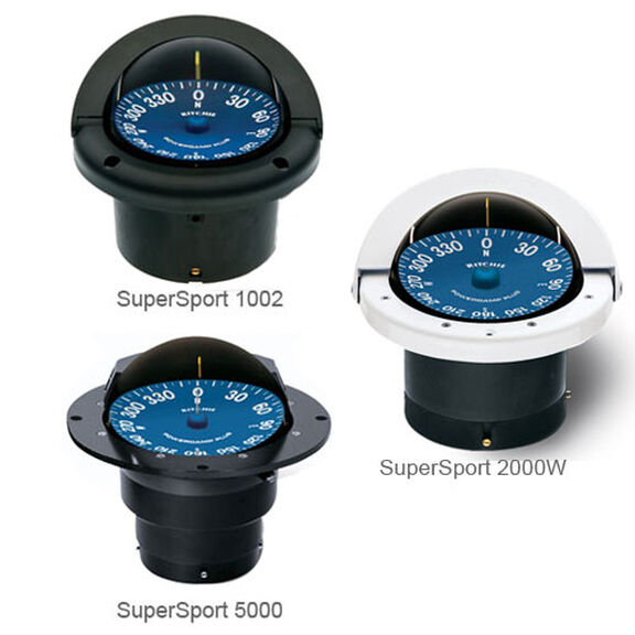 SuperSport Flush-Mount Compass, 3-3/4" Apparent Reading, White image number 0