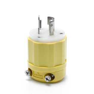 20 Amp 125 Volt Locking Plug, Industrial Grade, Grounding, Corrosion-Resistant, NEMA L5-20P, 2P, 3W